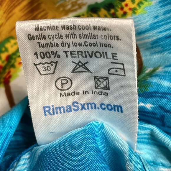 Rima Men’s Classic Short Sleeve Button Down Beach Shirt Blue Large - Picture 8 of 8